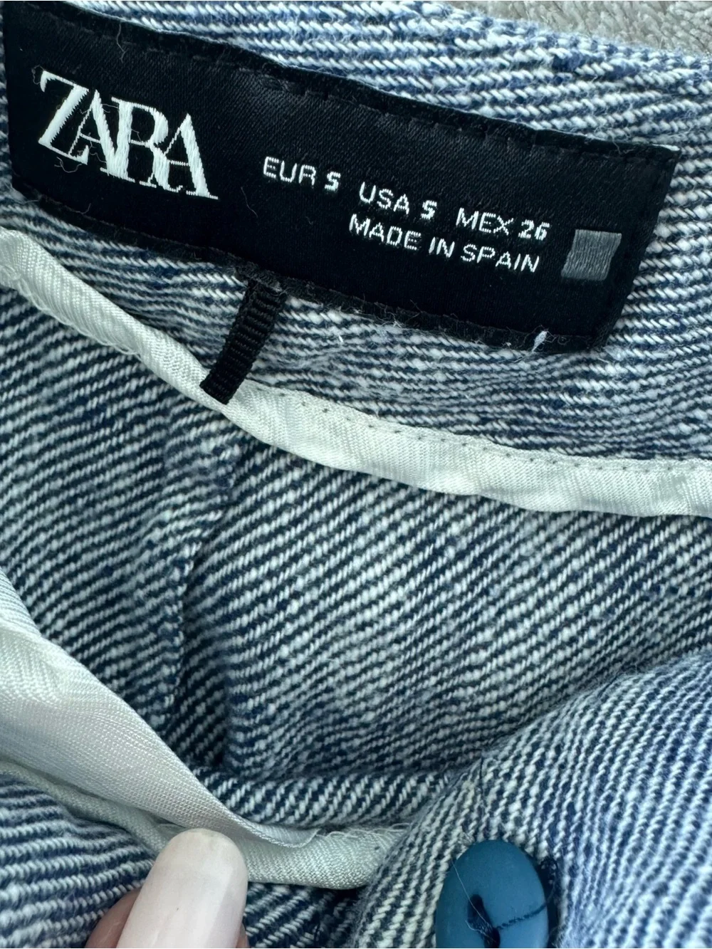 ZARA Wide Leg Linen Blend Pants | Made in Spain | Size S